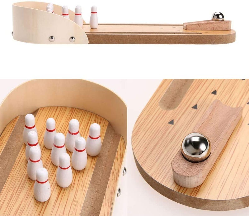 Litewoo Bird Training Toy Mini Bowling Wooden Parrot Desktop Intelligence Training Game for Parakeet Cockatiel Conure Lovebird Budgie Finch Cockatoo African Grey - Image 3